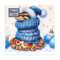 Новогодние салфетки бумажные Bouquet de Luxe «Новогодний питон», 3 слоя, 24х24 см, 25 шт. Новогодние салфетки бумажные Bouquet de Luxe «Новогодний питон», 3 слоя, 24х24 см, 25 шт.