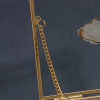 Органайзер для хранения &laquo;MOUNTAINS&raquo;, с крышкой, стеклянный, с зеркальным дном, 1 секция, 15 &times; 15 &times; 8,5 см, цвет прозрачный/медный