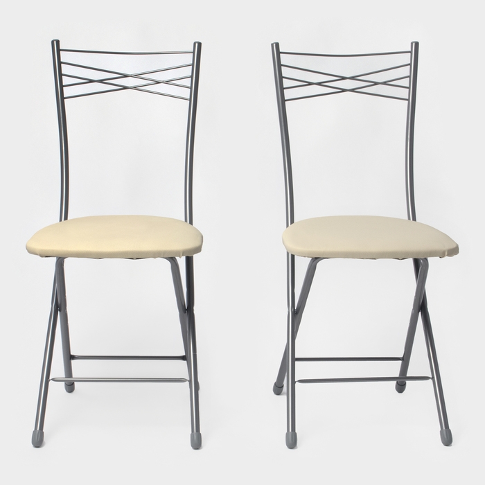 Набор стульев &laquo;Ника 1&raquo;, складной ССН1/1, слоновая кость, 2 шт