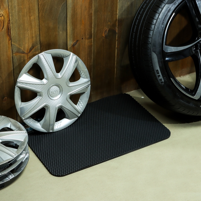 Коврик eva универсальный Grand Caratt, Соты 43 х 62 см, черный