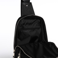 Сумка - слинг, TEXTURA, натуральная кожа, цвет чёрный Сумка - слинг, TEXTURA, натуральная кожа, цвет чёрный