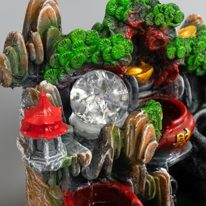 Фонтан настольный полистоун от сети свет Фонтан настольный полистоун от сети свет "Водяная мельница и пагода" 30х19х31 см