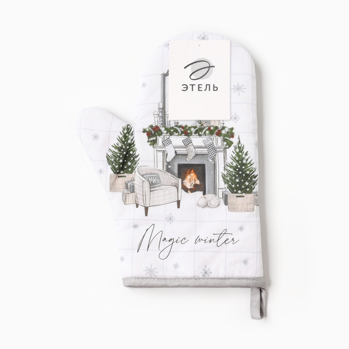 Новый год. Варежка-прихватка Magic winter 20х28см, саржа, 100% х/л, ватин 250г/м2 Новый год. Варежка-прихватка Magic winter 20х28см, саржа, 100% х/л, ватин 250г/м2