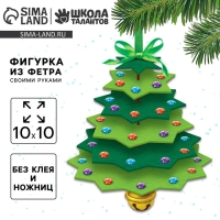 Новогодняя игрушка из фетра &laquo;Новый год! ёлочка с колокольчиком&raquo;