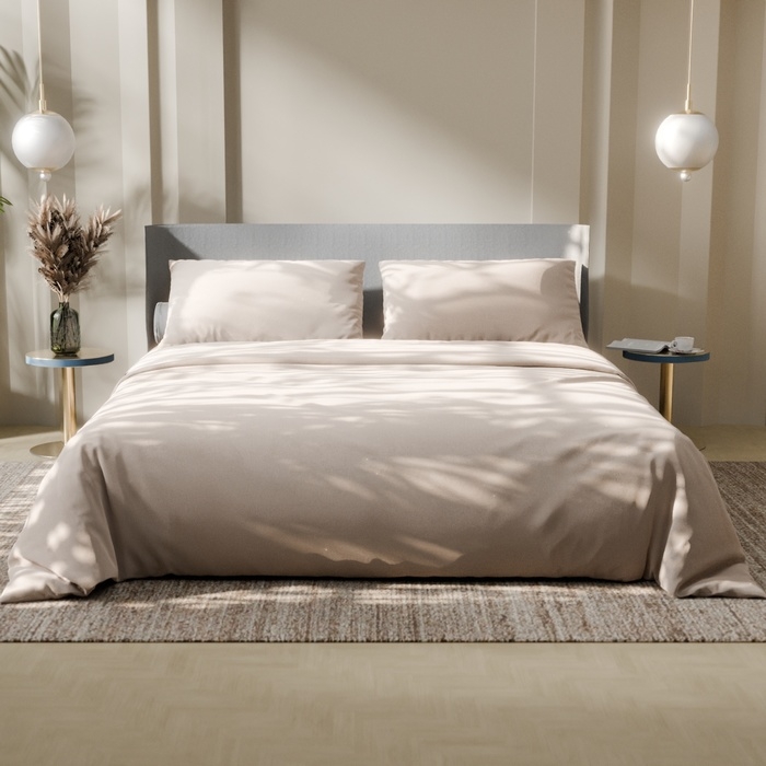 Постельное бельё Этель Дуэт &laquo;Жемчужная пыль&raquo; 143х215-2 шт, 220х240, 50х70-2 шт, 100% хлопок, бязь 125г/м2