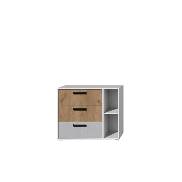 Комод Юпитер, 855х443х730, Белый/Крафт золотой/Бетон Комод Юпитер, 855х443х730, Белый/Крафт золотой/Бетон