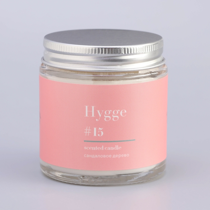 Свеча ароматическая Свеча ароматическая "Hygge" #15 Сандаловое дерево, соевый воск, в банке, 90 г