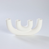 Подсвечник керамический &laquo;Скандинавия&raquo;, 23&times;10,5 см, горлышко d=2,3 см, цвет белый