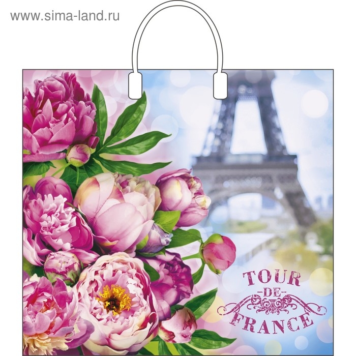 Пакет Пакет "Тур-де-франс", полиэтиленовый с пластиковой ручкой, 90 мкм 38 х 35 см