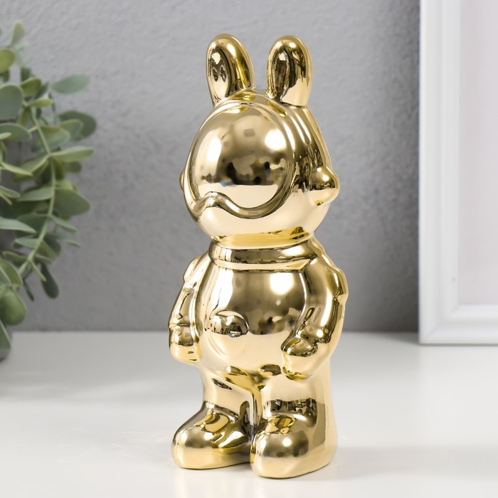 Сувенир керамика Сувенир керамика "Зайка-космонавт" золото 8х6х17 см