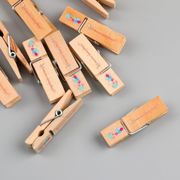 Декор для творчества дерево Декор для творчества дерево "Прищепка - Счастье заказывали?" набор 10 шт