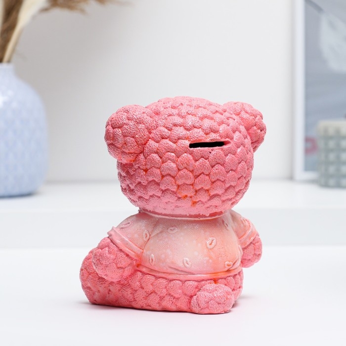 Копилка Копилка "Мишка плюшевый" розовый, 11х12х15см