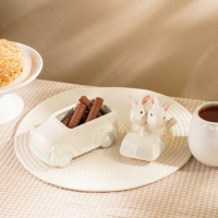 Конфетница керамическая SL Home &laquo;Лесные кролики&raquo;, 17&times;10,5&times;17 см, цвет белый