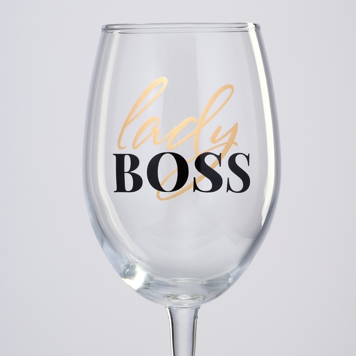Бокал для вина на День матери &laquo;Lady boss&raquo;, 360 мл