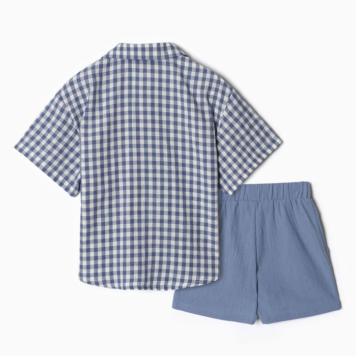 Костюм для мальчика (рубашка и шорты) KAFTAN, р.36 (134-140), синий