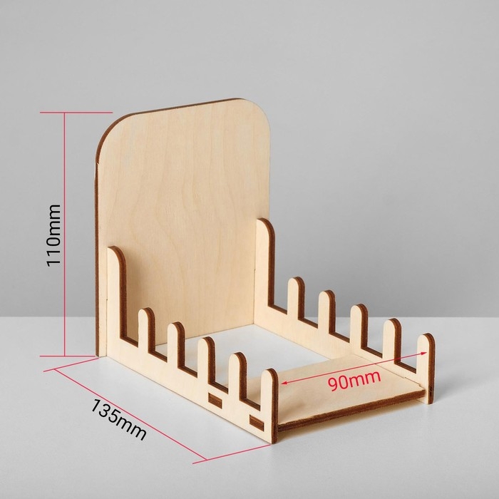 Подставка под открытки 5 ячеек, 9&times;13,5&times;11 см, низкая, толщина 3 мм, цвет бежевый