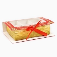 Коробка под 6 конфет с ячейками «Зимняя почта» 14.8 х 9.5 х 3.5 см, Новый год Коробка под 6 конфет с ячейками «Зимняя почта» 14.8 х 9.5 х 3.5 см, Новый год