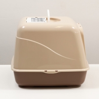 Туалет для кошек закрытый (бежевый)