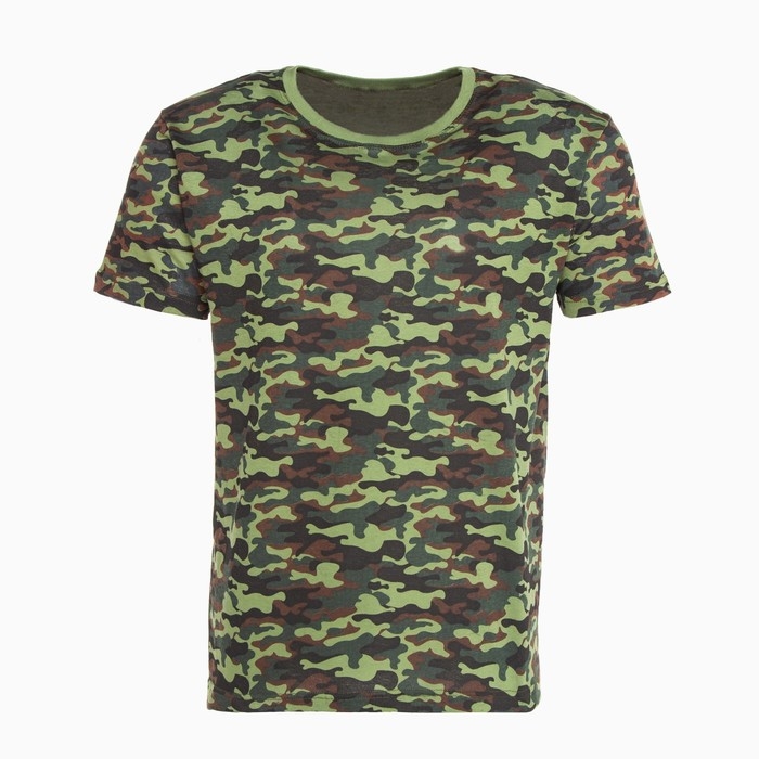 Футболка мужская камуфляж пятна, цвет хаки, размер 46 Футболка мужская камуфляж пятна, цвет хаки, размер 46