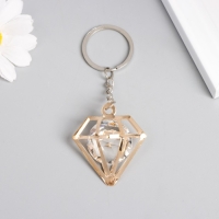 Брелок металл "Бриллиант" кристалл, золото 2х4х4 см Брелок металл "Бриллиант" кристалл, золото 2х4х4 см