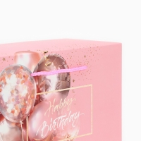 Пакет&mdash;коробка, подарочная упаковка, &laquo;Happy birthday&raquo;, 28 х 20 х 13 см