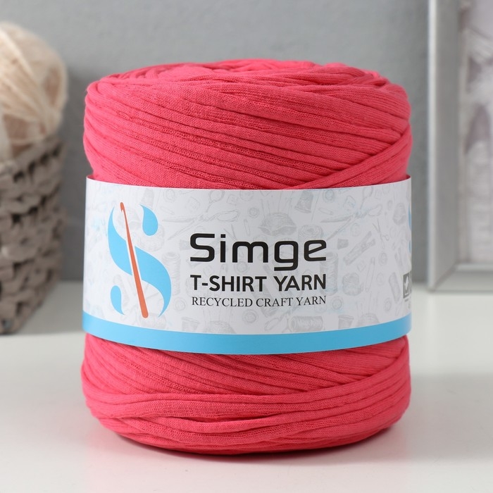 Трикотажная пряжа вторичная 90% хлопок,10% п/э, 100м/450&plusmn;50 гр (коралл) МИКС