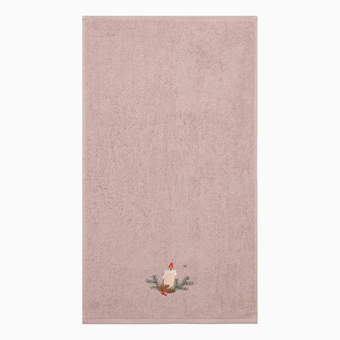 Полотенце махровое "Рождественская свеча" 30х60 см, 100% хлопок, 340 г/м2