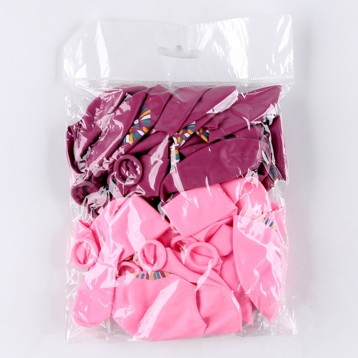 Воздушный шар латексный 12" &laquo;С днём рождения. Розовый яркий&raquo;, 25 шт.