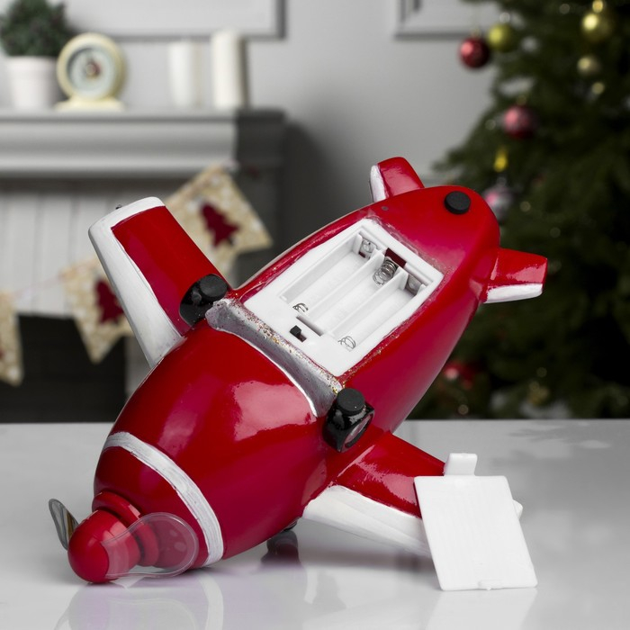 Светодиодная фигура &laquo;Самолёт&raquo; 23 &times; 13.5 &times; 22 см, полистоун, батарейки АААх3 (не в комплекте), USB, свечение мульти