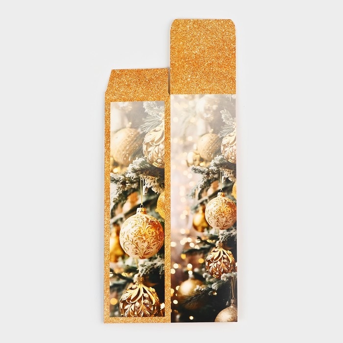 Коробка подарочная новогодняя складная &laquo;Фотографичные шары &raquo;, 9.5 х 32.5 х 9.5 см, Новый год