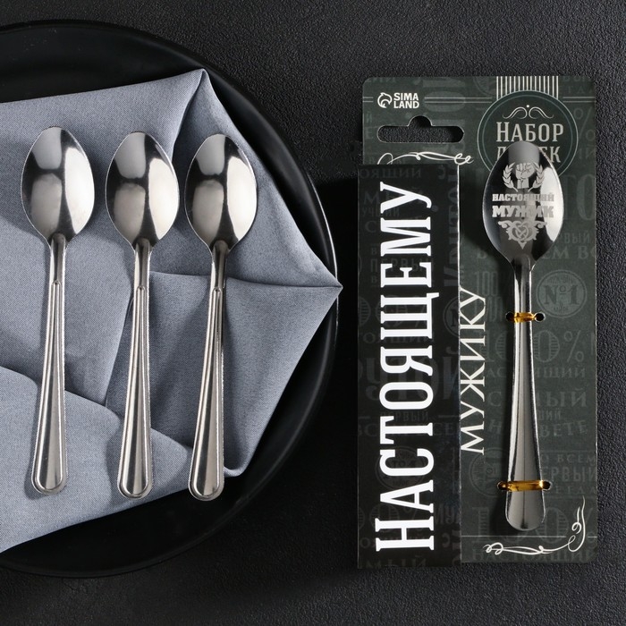 Набор чайных ложек «Настоящему мужику», 4 шт. Набор чайных ложек «Настоящему мужику», 4 шт.