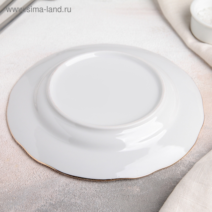 Тарелка фарфоровая &laquo;Изысканная&raquo;, d=20 см, белая