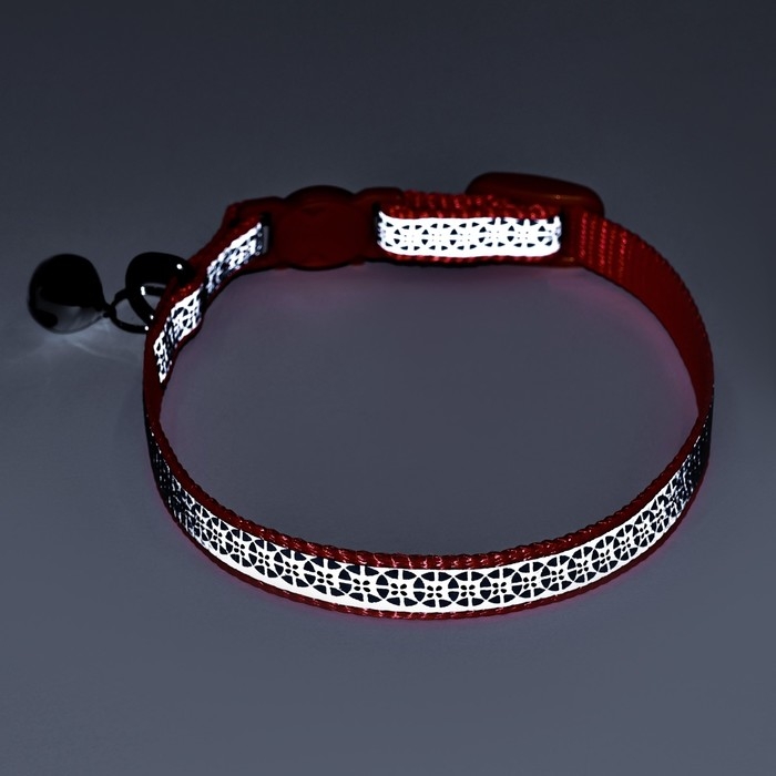 Ошейник с декоративной светоотражающей полосой, имитация нейлона, 30 х 1 см, оранжевый Ошейник с декоративной светоотражающей полосой, имитация нейлона, 30 х 1 см, оранжевый