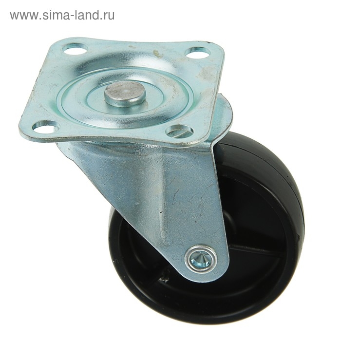 Колесо мебельное, d=65 мм, на площадке, чёрное Колесо мебельное, d=65 мм, на площадке, чёрное