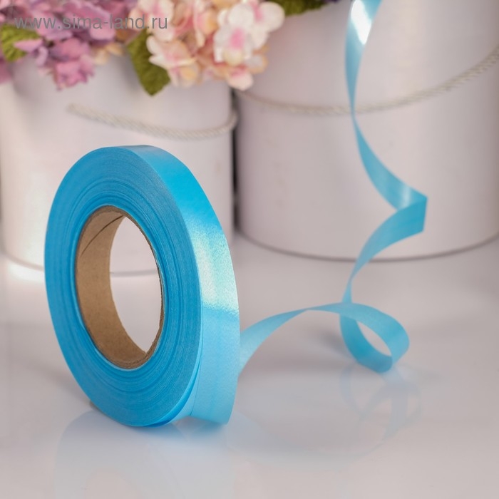 Лента для декора и подарков, голубой, 2 см х 100 м Лента для декора и подарков, голубой, 2 см х 100 м