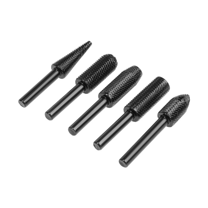 Набор шарошек по дереву и пластику ТУНДРА, диаметр хвостовика 6 мм, 5 шт. Набор шарошек по дереву и пластику ТУНДРА, диаметр хвостовика 6 мм, 5 шт.