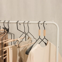 Вешалка для брюк и юбок SAVANNA Wood, 36×21,5×1,1 см, многоуровневая, цвет чёрный Вешалка для брюк и юбок SAVANNA Wood, 36×21,5×1,1 см, многоуровневая, цвет чёрный