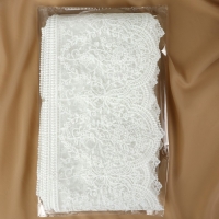 Кружево на сетке, 145 мм &times; 11 &plusmn; 1 м, цвет айвори