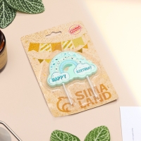 Свеча для торта "Воздушная радуга", голубая Свеча для торта "Воздушная радуга", голубая