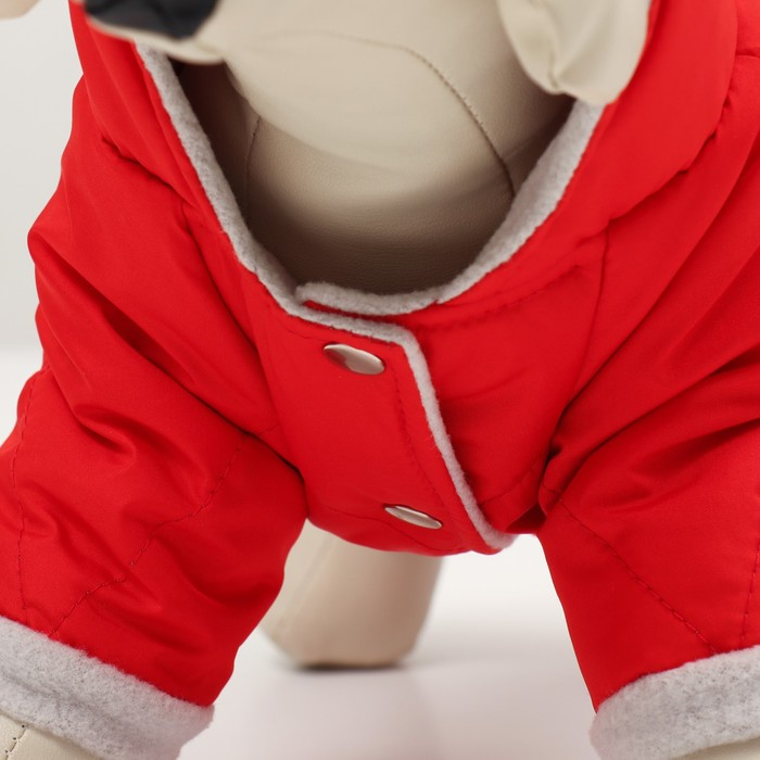 Комбинезон зимний для животных, S (ДС 20-22, ОГ 32-34 см, ОШ 26 см), красный