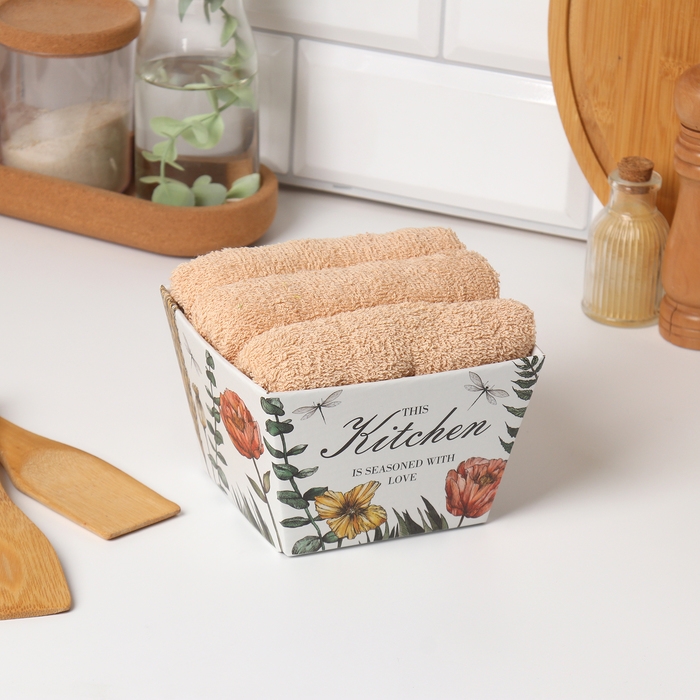 Набор полотенец Этель "This Kitchen" 35х50 см - 3 шт, 100% хл, махра 340 г/м2