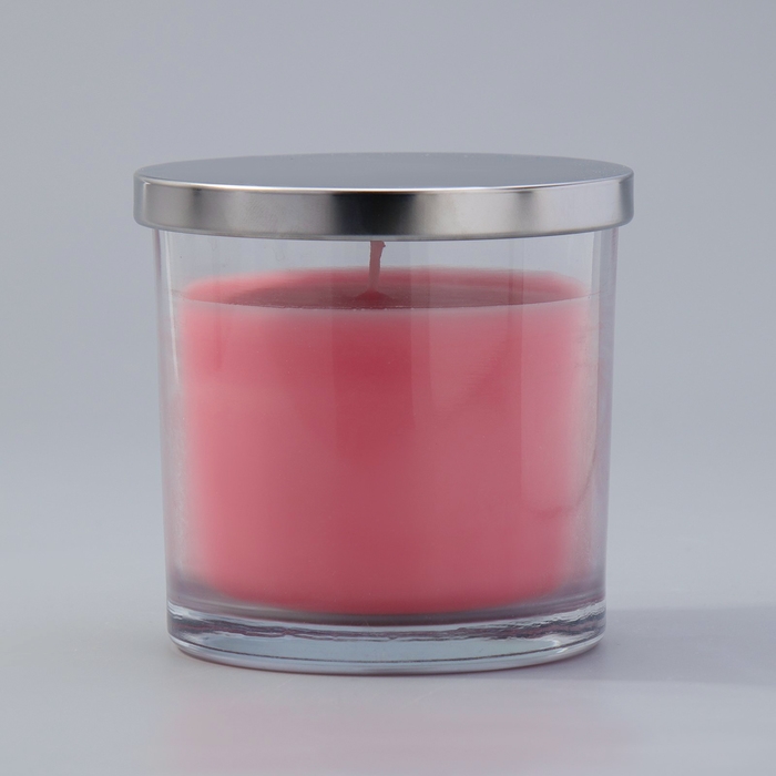 Свеча ГИГАНТ ароматическая  в стакане "Пион", соевый воск, 10х10 см