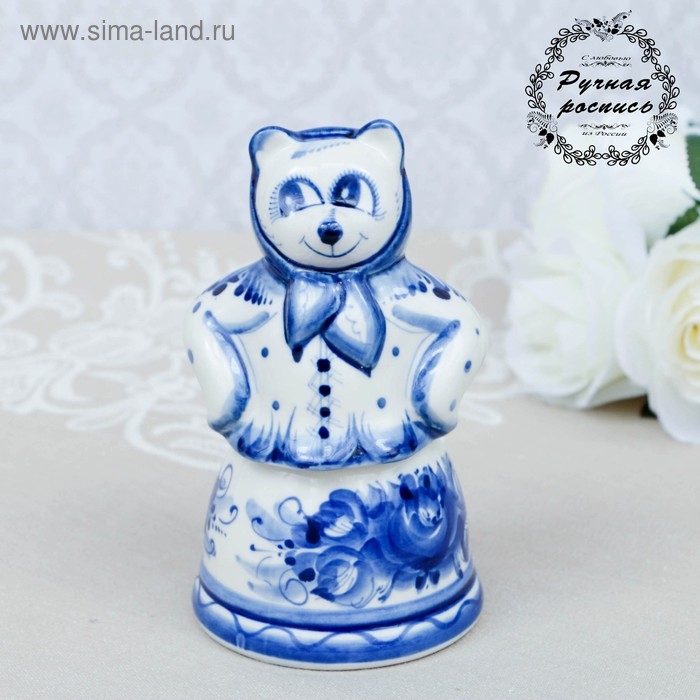 Медовница Медовница "Маша", гжель, фарфор, 15х8 см