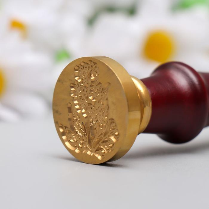 Печать для сургуча с деревянной ручкой Печать для сургуча с деревянной ручкой "Ландыши" 9х2,5х2,5 см