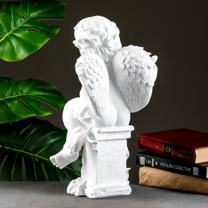 Фигура Фигура "Ангелочек с чашей" белый, 13х15х43см