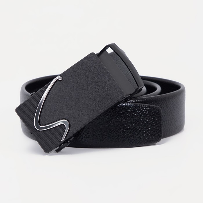 Ремень мужской, ширина 3.5 см, пряжка автомат, цвет чёрный Ремень мужской, ширина 3.5 см, пряжка автомат, цвет чёрный