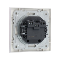 Выключатель TOT Matte Glass, 10 А, 2 кл., скрытый, стекло, серебристый Выключатель TOT Matte Glass, 10 А, 2 кл., скрытый, стекло, серебристый