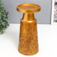 Подсвечник полистоун на 1 свечу "Растительные узоры" золото 19,5х9,5х9,5 см Подсвечник полистоун на 1 свечу "Растительные узоры" золото 19,5х9,5х9,5 см