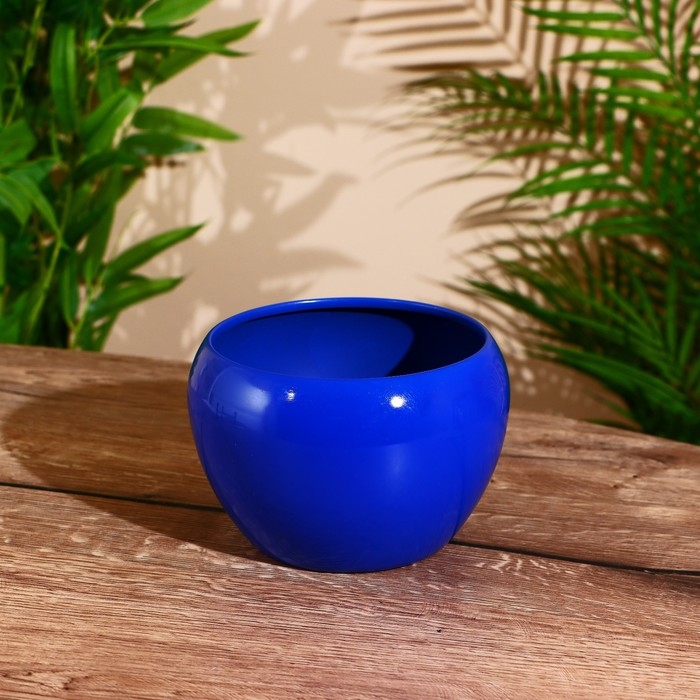 Кашпо "Котл" металл, вазон 15х15х8 см, подставка12,5х12,5х8 см