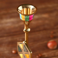 Подсвечник "Калейдоскоп" латунь, перламутр 7х7х18 см Подсвечник "Калейдоскоп" латунь, перламутр 7х7х18 см